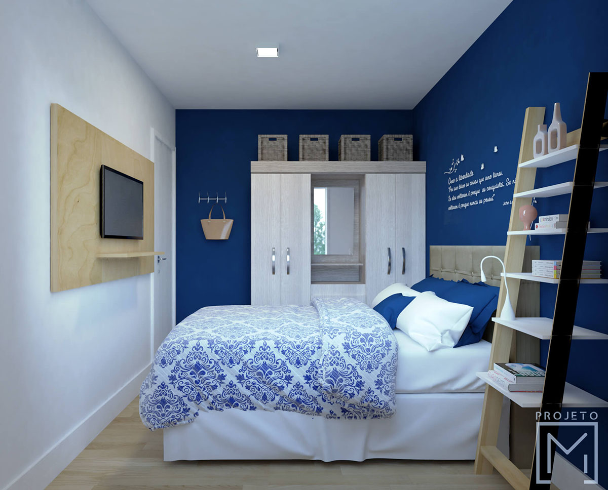 Decoração de Quarto de Casal: Ambiente Romântico em Azul Profundo